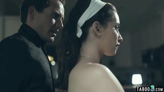 Maža titted paauglių šeimininkę džiugina hubbys didelis gaidys